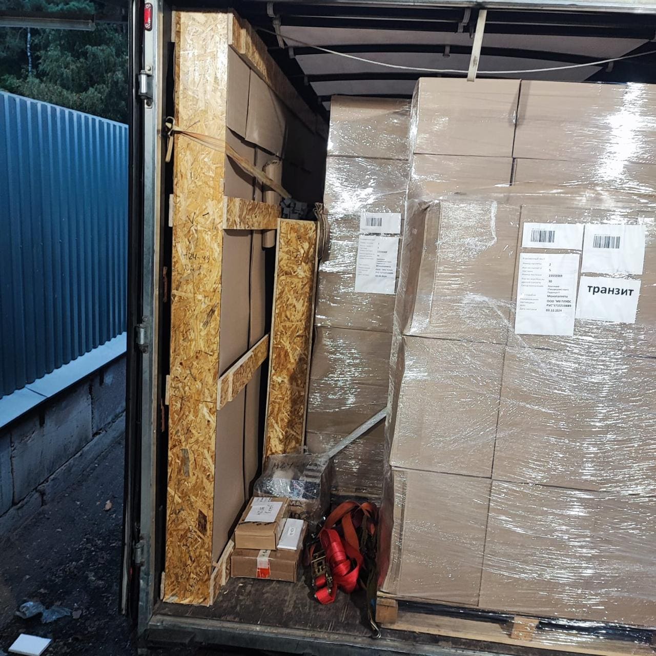 Паллетированный груз с маркировкой